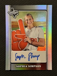 Softbol Leaf Lone Star 2024 Sophia Simpson #A-SS1 automático plateado prismático/219 - Imagen 1 de 2