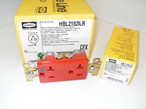 ๐ฆ NEW BOX OF 10 ๐ HUBBELL HBL2182ILR HOSPITAL GRADE RED ILLUMINATED 5-20R 20A - Picture 1 of 12
