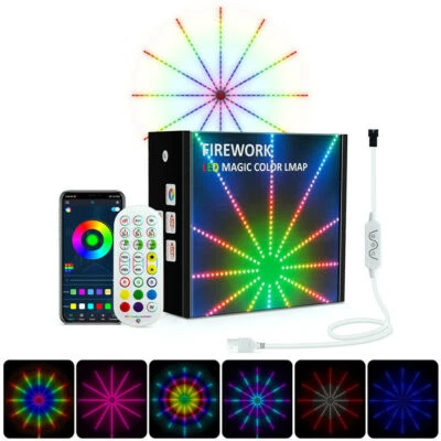 LED Firework Lights Strip Music Sound Sync Color Change Remote Control for wall - Image 1 of 4
