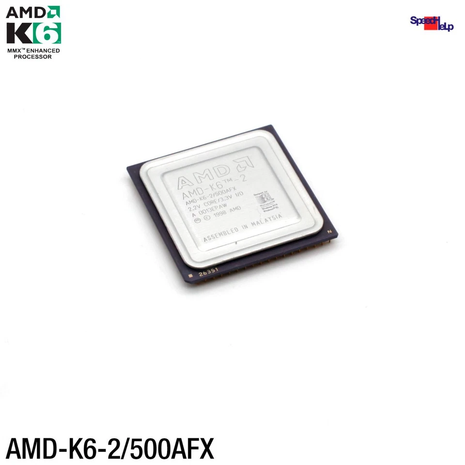 CPU AMD K6-2/500AFX 500MHZ 2.2V Core 3.3V Io Processor Socket 7 Retro - Image 1 of 2