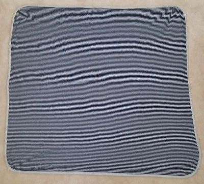 Темно-синий серый в полоску хлопок ребенка безопасности одеяло милый - Изображение 1 из 4