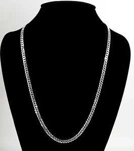 Solid 925 Sterling Silver Curb Chain Necklace 6mm, 26” Italy NEW - Picture 1 of 6