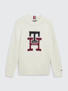 TOMMY HILFIGER BOYS' TH LOGO SWEATER SIZE 16 (KB07850 100) - Picture 1 of 6