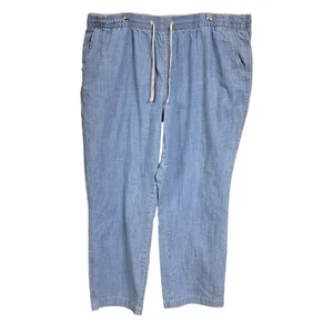 LL Bean Women's Sz 20W Plus Lakewashed Pull-On Chinos Chambray Favorite Fit Blue - Picture 1 of 7