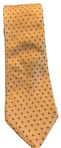Ike Behar Men's Tie Necktie Yellow Orange Brown Silk Classic 3 7/8” x 60 - Picture 1 of 8