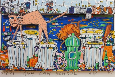 James Rizzi 3D Handsigniert Handnummeriert ASH CAN SCHOOL Katzen Cats AP Vers 85 - Bild 1 von 4