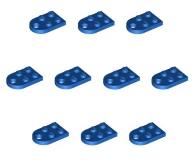 NEW LEGO 10 Pieces 2x3 Plate With Hole - Blue Heart Valentine's Day Love Hate - Image 1 of 2