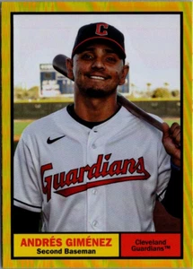 2024 Topps Archives Yellow Foilboard #20 Andres Gimenez Cleveland Guardians - Picture 1 of 2