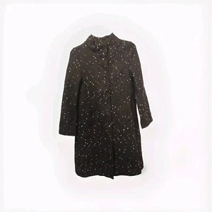 Gymboree Girls Size 10-12 Black Sparkle Long Sleeve Long Formal Coat - Picture 1 of 12