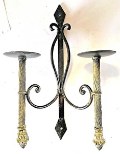 Single Wall Sconce made for Two Candles-Contemporary Rope Design - Picture 1 of 8