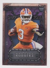 2021 Wild Card Matte 1/1 RC Amari Rodgers Clemson Tigers Weekend Warriors MWW-22