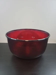 Vintage large retro pressed Ruby red glass bowl Serving Bowl - Picture 1 of 6