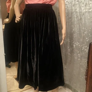 Jessica McClintock Black Velvet Skirt Size 14 With Satin And Crinoline Lining - Picture 1 of 11