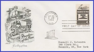 USA5 #1119 ADDR ARTMASTER FDC   Freedom of Press - Picture 1 of 1