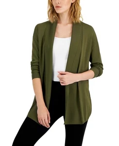 Alfani Women's Open-Front Cardigan, Burnt Olive Sz L - Picture 1 of 3