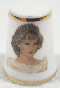 Vintage Princess Diana 25th Bday Porcelain Thimble W/Gold Trim Royal Grafton - Picture 1 of 3