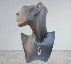 collana acciaio 50 ciondolo argento 925 anallergico zirconi verde bianco 4you  - Foto 1 di 2