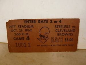 Steelers vs Browns Ticket Stub--GAME 4, 1962--VINTAGE