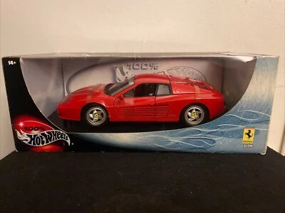 Ferrari Testarossa 1984 modelo de coche fundido a escala 1:18 Hot Wheels sin usar, en caja Foto 1 de 4