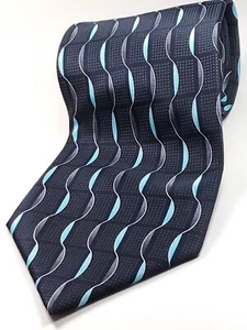 Croft & Barrow handgefertigte Herrenkrawatte aus 100 % Seide schwarz blau grau NEU - Bild 1 von 3