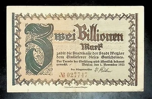 1923 Alemania WETZLAR 2.000.000.000/2 billones de marcos - Imagen 1 de 2