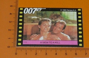 #170 JAMES BOND 007 A VIEW TO A KILL MOORE FIONA FULLERTON MONTY GUM CARD 1985