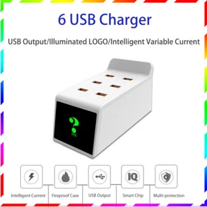 Intelligent multi-port 6USB 5V/8A charger Security indicator for travel charging - Picture 1 of 12