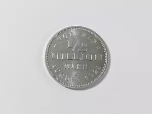 RARE GERMAN Coin 1/2 MILLION MARK Notgeld HAMBURG 1923 J Alu Emergency WEIM #103 - Picture 1 of 4