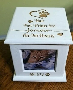 Pet Urn Memorial Cremation Ashes | Cat & Dog Urn Laser-Engraved ❤️ - Picture 1 of 11