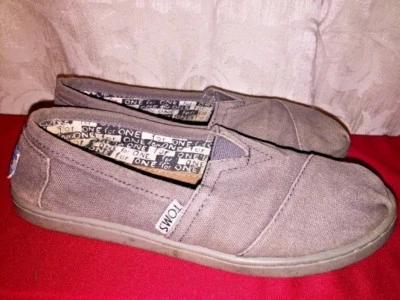 TOMS Ballet Pisos Niños Niñas Mocasines UNO POR UNO Lona Marrón Zapatos Talla 3 Juventud  Foto 1 de 4