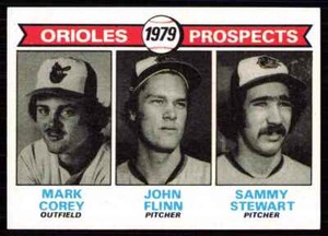 1979 Topps Orioles Prospects - Mark Corey/John Flinn/Sammy Stewart Rookie