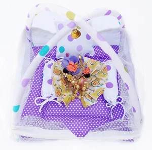 Baumwolle super weich Luxus Laddu Gopal Ji Nachtbett, 0 bis 6 nein, lila - Bild 1 von 3