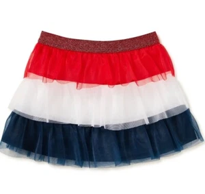 Juniors XXL (18) Patriotic Tulle Tutu Skirt Red White Blue Way To Celebrate - Picture 1 of 5