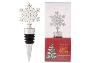 Weihnachten Schneeflocke Weinflaschenverschluss / Weihnachtsstrumpf Geschenk - Bild 1 von 3