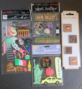 Scrapbooking supplies lot~ Various Types of Travel Stickers ~ 4 Packets - Picture 1 of 1