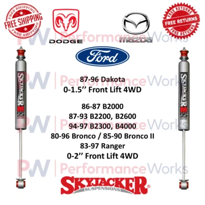 Par de amortiguadores Skyjacker M95 Performance elevación delantera para Dakota, Bronco, serie B 4x4 Foto 1 de 4