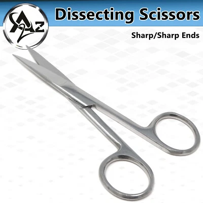 Tijeras rectas de disección quirúrgica médica 4,5" extremos afilados/afilados Foto 1 de 4