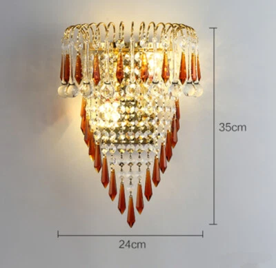 Aplique de pared de cristal multicolor LED K9 lámpara cálida dormitorio pasillo porche iluminación Foto 1 de 4