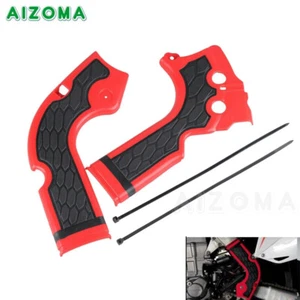 Red Plastic Frame Guards For Honda CRF250R 2014-2016 CRF450R Dirt Bike Off Road - Picture 1 of 12