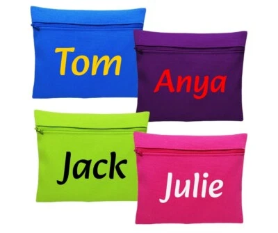 personalised-boys-girls-purse-coin-wallet-school-lunch-coin-purse-bag-saving-bag - Image 1 of 4