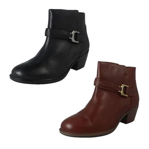 Femmes Clarks Cuir Pied Large Bottines Neva Boucle - Bild 1 von 7
