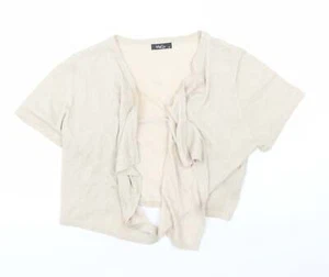 M&Co Womens Beige V-Neck Viscose Blend Shrug Size M - Picture 1 of 12