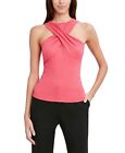BCBGMAXAZRIA Women's Fitted Bodycon Twist Knot Tank Top Pink Claret, Large L