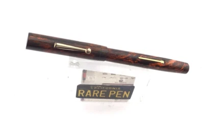 Pluma Estilográfica Edison 2 1/2 Roja Moteada Goma Dura #2 14K Fina Rara De Colección Nueva en Caja Foto 1 de 4