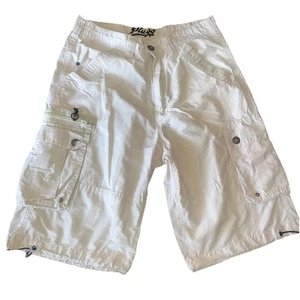 Vintage Plugg Cargo Shorts Mens 31 Extra Baggy Shorts Rave Y2K Skater Beige - Picture 1 of 8