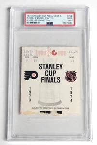 Philadelphia Flyers 1974 Win 1st Stanley Cup Ticket PSA GOOD 2 (MK) Pen Notation - Picture 1 of 2