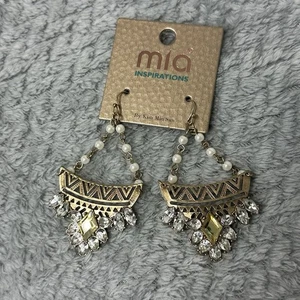 Mia Inspiration Gold Perlen Fransen Ohrhänger Modeschmuck Neu Mit Etikett - Bild 1 von 6