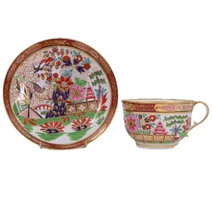 Worcester Tasse Untertasse Flight Barr Barr Imari Japan Muster um 1815 - Bild 1 von 10