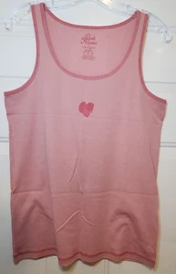 Ladies LIFE IS GOOD Blush Pink Tank Top w Heart, size L - Picture 1 of 3