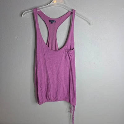 Regata feminina American Eagle roxa tamanho pequeno bolso bainha ajustável - Imagem 1 de 4